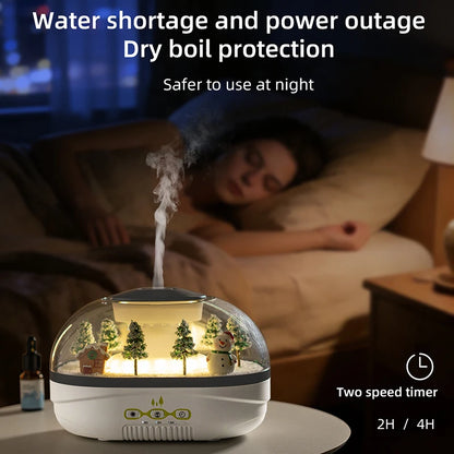 MerryMist™ Winter Village Snow Globe Humidifier — Aromatherapy Diffuser & Night Light