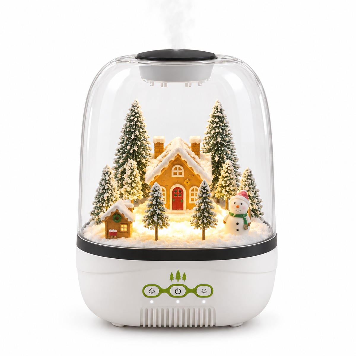 MerryMist™ Winter Village Snow Globe Humidifier — Aromatherapy Diffuser & Night Light